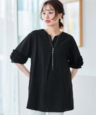 【ティアクラッセ/Tiaclasse】のフリル付きパフスリーブチュニック ブラック|ID: prp329100004869864 ipo3291000000036294977