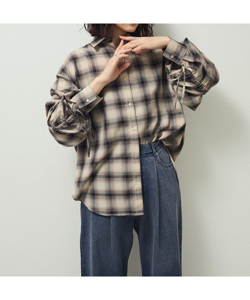 【グリーンパークス/Green Parks】の・ELENCARE DUE チェックギャザーシャツ インテリア・キッズ・メンズ・レディースファッション・服の通販 founy(ファニー) 　ファッション　Fashion　レディースファッション　Fashion for Women　トップス・カットソー　Cut & Sew Tops　シャツ・ブラウス・オフィスカジュアル　Elegant Blouses & Button-Ups　おすすめ　Recommended / Our Picks　ギャザー　Gathered, Ruffled　シャーリング　Shirring, Ruched　チェック　Check, Plaid, Tartan　フェミニン　Feminine, Girly　ボトム　Bottoms, Lower Wear　ポケット　Pocket, Pocket Detail　リボン　Ribbon, Bow　夏　Summer　S/S・春夏　SS, Spring/Summer, Warm Season　A/W・秋冬　Autumn/Winter　Ivory|ID: prp329100004869868 ipo3291000000036295001