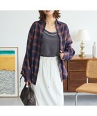 【グリーンパークス/Green Parks】の・ELENCARE DUE チェックギャザーシャツ Navy|ID: prp329100004869868 ipo3291000000036295003