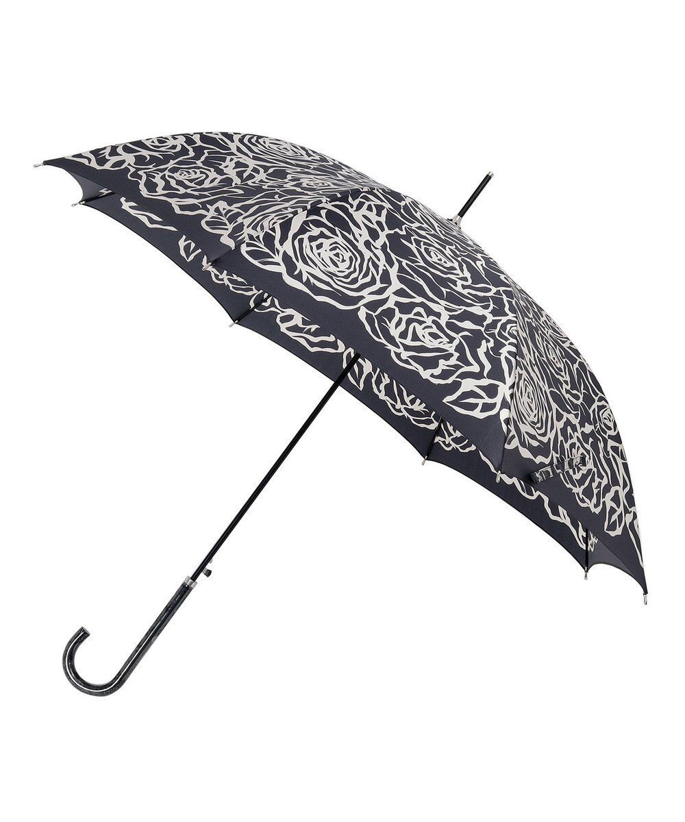 【ムーンバット/MOONBAT】の【雨傘】ミラ・ショーン (mila schon) 薔薇 ナイロンサテン 長傘 インテリア・キッズ・メンズ・レディースファッション・服の通販 founy(ファニー) 　ファッション　Fashion　レディースファッション　Fashion for Women　レイングッズ・傘・晴雨兼用傘　Umbrellas & Rain Gear　イタリア　Italy　エレガント 上品　Elegant　サテン　Satin, Glossy Fabric　シンプル　Simple, Minimal　リュクス　Luxury, Elegant, High-End, Chic　ローズ　Rose, Rose Motif　傘　Umbrella, Parasol　ブラック|ID: prp329100004869869 ipo3291000000036295010