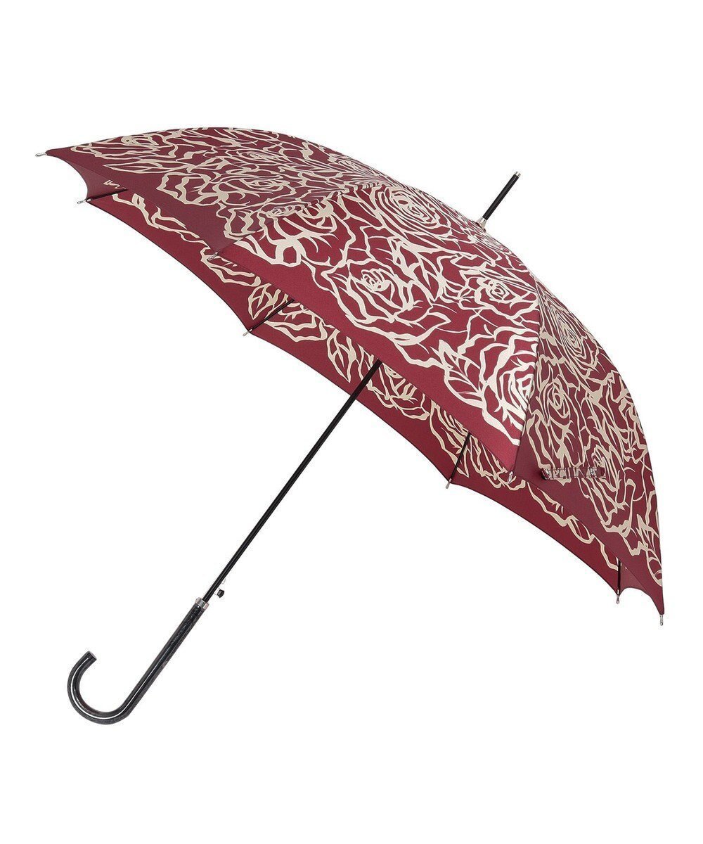 【ムーンバット/MOONBAT】の【雨傘】ミラ・ショーン (mila schon) 薔薇 ナイロンサテン 長傘 インテリア・キッズ・メンズ・レディースファッション・服の通販 founy(ファニー) 　ファッション　Fashion　レディースファッション　Fashion for Women　レイングッズ・傘・晴雨兼用傘　Umbrellas & Rain Gear　イタリア　Italy　エレガント 上品　Elegant　サテン　Satin, Glossy Fabric　シンプル　Simple, Minimal　リュクス　Luxury, Elegant, High-End, Chic　ローズ　Rose, Rose Motif　傘　Umbrella, Parasol　ワイン|ID: prp329100004869869 ipo3291000000036295011