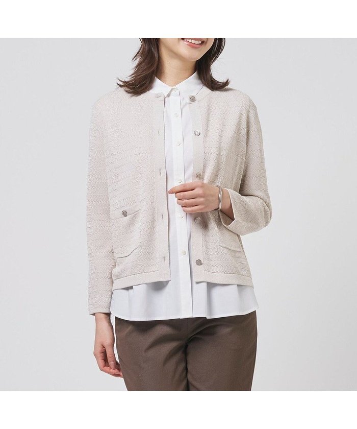 【ジェイ プレス/J.PRESS】のPaper Blend Summer ニット ジャケット インテリア・キッズ・メンズ・レディースファッション・服の通販 founy(ファニー) https://founy.com/ ファッション Fashion レディースファッション Fashion for Women アウター Coat / Outerwear Collection レディースジャケット・軽アウター Jackets 春 Spring クラシカル Classical, Vintage-Inspired コンパクト Compact, Small Size ジャケット Jacket, Outerwear セーター Sweater, Knitwear フロント Front, Front Design メタル Metal, Metal Parts S/S・春夏 SS, Spring/Summer, Warm Season 夏 Summer エレガント 上品 Elegant ビジネス 仕事 通勤 Business / Work / Commuting |ID: prp329100004869870 ipo3291000000036295018