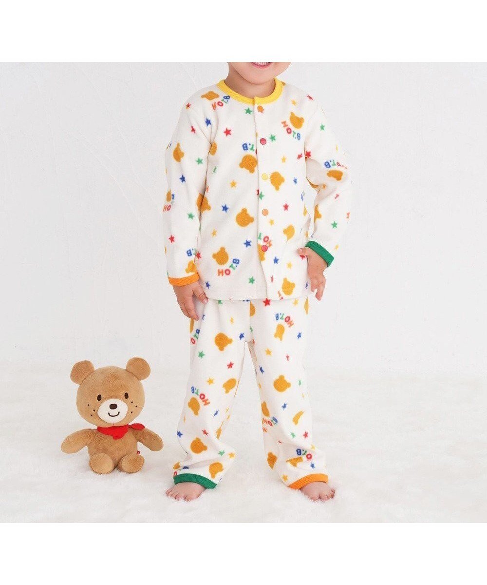 【ミキハウスホットビスケッツ/MIKI HOUSE HOT BISCUITS / KIDS】の【80-120cm】 カラフルパイピング フリース ルームウェア インテリア・キッズ・メンズ・レディースファッション・服の通販 founy(ファニー) 　ファッション　Fashion　キッズファッション　Fashion for Kids　カラフル　Colorful Design　パイピング　Piping, Trim Design　パジャマ　Pajamas, Sleepwear　冬　Winter / This Winter　長袖　Long Sleeve, Full Sleeve　アイボリー|ID: prp329100004869881 ipo3291000000036295065
