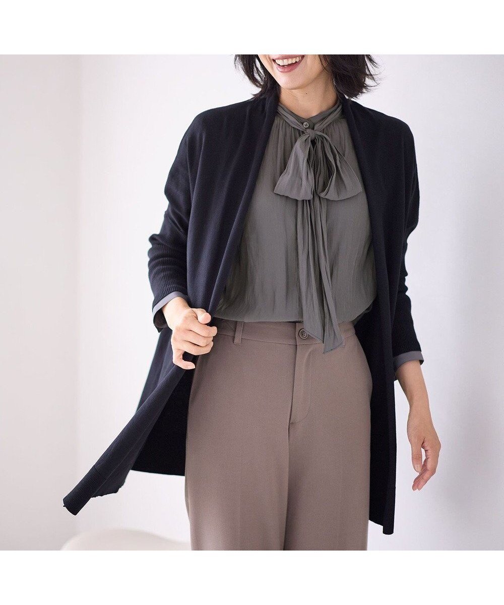 【エニー/ANY】のリブスリーブカーディガン インテリア・キッズ・メンズ・レディースファッション・服の通販 founy(ファニー) 　ファッション　Fashion　レディースファッション　Fashion for Women　トップス・カットソー　Cut & Sew Tops　カーディガン・羽織り　Layered Style Cardigans　なめらか　Smooth, Silky Texture　インナー　Innerwear　カーディガン　Cardigan, Knitwear　タートル　Turtleneck, Turtle Collar　デニム　Denim, Jeans Material　ベーシック　Basic, Essential　A/W・秋冬　Autumn/Winter　ブラック|ID: prp329100004869949 ipo3291000000036295351