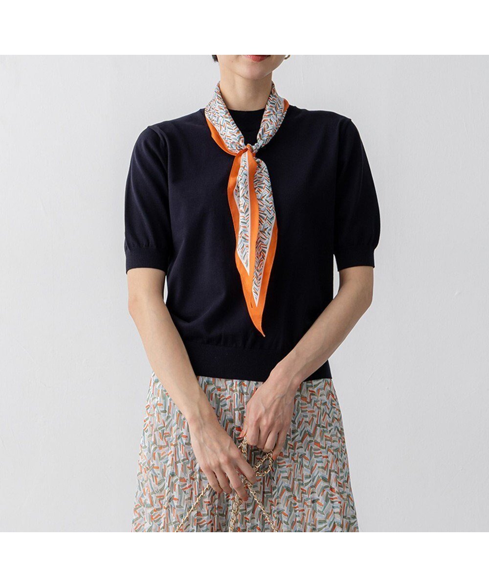 【23区/NIJYUSANKU】の【Oggi5月号掲載/洗える】プレミアムビオコットン 半袖 ニット インテリア・キッズ・メンズ・レディースファッション・服の通販 founy(ファニー) 　雑誌掲載アイテム　Magazine Picks & Fashion Features　ファッション雑誌　Fashion Magazines　オッジ　Oggi　ファッション　Fashion　レディースファッション　Fashion for Women　トップス・カットソー　Cut & Sew Tops　ニット　Knit Tops & Sweaters　イエロー　Yellow　イタリア　Italy　エレガント 上品　Elegant　オーガニック　Organic Cotton　春　Spring　洗える　Machine Washable　5月号　May Issue　カーディガン　Cardigan, Knitwear　クラシカル　Classical, Vintage-Inspired　シンプル　Simple, Minimal　セーター　Sweater, Knitwear　雑誌　Magazine, Fashion Magazine　バランス　Balance, Style Balance　ベーシック　Basic, Essential　半袖　Short Sleeve, Half Sleeve　モックネック　Mock Neck, Short Turtleneck　S/S・春夏　SS, Spring/Summer, Warm Season　夏　Summer　2025年　2025　2025春夏・S/S　Spring/Summer 2025 SS25　ネイビー系|ID: prp329100004869961 ipo3291000000036295418