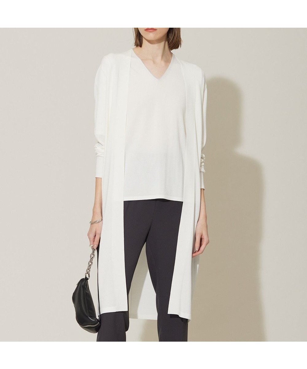 【アイシービー/iCB】の【WEB限定カラーあり・接触冷感・UVケア・洗える】 シンセティックハイゲージ ロングカーディガン インテリア・キッズ・メンズ・レディースファッション・服の通販 founy(ファニー) 　ファッション　Fashion　レディースファッション　Fashion for Women　トップス・カットソー　Cut & Sew Tops　カーディガン・羽織り　Layered Style Cardigans　春　Spring　洗える　Machine Washable　カーディガン　Cardigan, Knitwear　コンパクト　Compact, Small Size　シンプル　Simple, Minimal　半袖　Short Sleeve, Half Sleeve　ロング　Long, Long-Length　S/S・春夏　SS, Spring/Summer, Warm Season　夏　Summer　2024年　2024　2024春夏・S/S　Spring/Summer 2024 SS24　エレガント 上品　Elegant　オフホワイト系|ID: prp329100004869965 ipo3291000000036295436