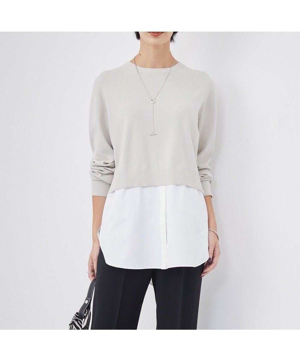 【アイシービー/iCB】の【WEB 一部店舗限定カラーあり】クロスコンビ ニットプルオーバー インテリア・キッズ・メンズ・レディースファッション・服の通販 founy(ファニー) 　ファッション　Fashion　レディースファッション　Fashion for Women　トップス・カットソー　Cut & Sew Tops　ニット　Knit Tops & Sweaters　カジュアルプルオーバー・ニットトップス　Pullovers & Knit Tops / Casual Pullovers　インナー　Innerwear　クロップド　Cropped, Short Length　コンパクト　Compact, Small Size　コンビ　Combo, Combination Style　ジャケット　Jacket, Outerwear　ストレッチ　Stretch, Stretchy Fabric　セーター　Sweater, Knitwear　ダブル　Double, Double-Breasted　ツイル　Twist, Twisted Detail　トレンド　Trend, Trending Now　ドッキング　Docking, Mixed Material　人気　Popular, Best Seller　A/W・秋冬　Autumn/Winter　2024年　2024　2024-2025秋冬・A/W　Autumn/Winter 2024–25 AW24–25　トープ系|ID: prp329100004869966 ipo3291000000036295443