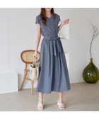 【ティアクラッセ/Tiaclasse】の【トップス スカートセット・洗える】ストレッチタフタセットアップ ブルー|ID: prp329100004869974 ipo3291000000036295495