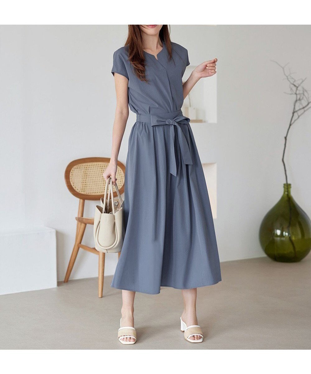 【ティアクラッセ/Tiaclasse】の【トップス スカートセット・洗える】ストレッチタフタセットアップ インテリア・キッズ・メンズ・レディースファッション・服の通販 founy(ファニー) 　ファッション　Fashion　レディースファッション　Fashion for Women　セットアップ　Matching Sets　レディーストップス・ブラウス　Tops & Blouses / Assorted Women's Tops　スカート・ミニ/ミディ/マキシ　Skirts / Mini, Midi & Maxi Skirts　春　Spring　洗える　Machine Washable　コンパクト　Compact, Small Size　ストレッチ　Stretch, Stretchy Fabric　スリーブ　Sleeve, Long Sleeve / Short Sleeve　セットアップ　Set-Up, Coordinated Outfit　タフタ　Taffeta, Structured Fabric　フェミニン　Feminine, Girly　フレア　Flare, Flared　フレンチ　French, French Style　ベーシック　Basic, Essential　ポケット　Pocket, Pocket Detail　リボン　Ribbon, Bow　S/S・春夏　SS, Spring/Summer, Warm Season　おすすめ　Recommended / Our Picks　夏　Summer　ブルー|ID: prp329100004869974 ipo3291000000036295495