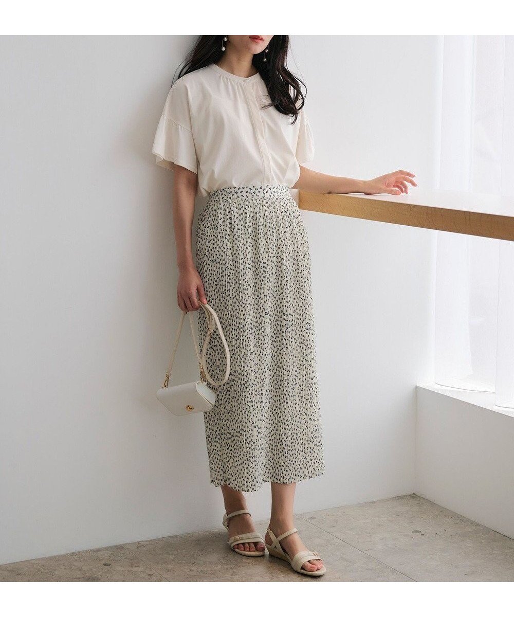 【エニィ スィス/any SiS】の【洗える】ナロー プリーツスカート インテリア・キッズ・メンズ・レディースファッション・服の通販 founy(ファニー) 　ファッション　Fashion　レディースファッション　Fashion for Women　スカート　Skirts　プリーツスカート / 上品フェミニンスタイル　Pleated Skirts　ジョーゼット　Georgette, Semi-Sheer Fabric　ストレート　Straight, Straight Cut　ドット　Polka Dot, Dot Pattern　プリント　Print, Printed Pattern　プリーツ　Pleats, Pleated　夏　Summer　春　Spring　S/S・春夏　SS, Spring/Summer, Warm Season　洗える　Machine Washable　アイボリー系3|ID: prp329100004869983 ipo3291000000036295560