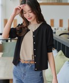 【ティアクラッセ/Tiaclasse】の【洗える】ハーフスリーブサマーニットカーディガン ブラック|ID: prp329100004869987 ipo3291000000036295591