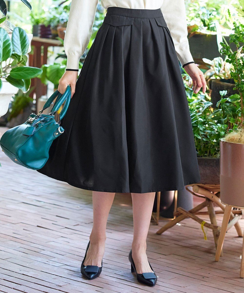 【ティアクラッセ/Tiaclasse】のフラップポケットタックフレアスカート インテリア・キッズ・メンズ・レディースファッション・服の通販 founy(ファニー) 　ファッション　Fashion　レディースファッション　Fashion for Women　スカート　Skirts　Aライン・フレアスカート　A-Line & Flared Skirts　アクセサリー　Fashion Accessories　春　Spring　秋　Autumn　カーディガン　Cardigan, Knitwear　シンプル　Simple, Minimal　チュニック　Tunic, Long Top　フェミニン　Feminine, Girly　フラップ　Flap, Flap Pocket　フレア　Flare, Flared　ベーシック　Basic, Essential　ポケット　Pocket, Pocket Detail　無地　Plain, Solid Color　ロング　Long, Long-Length　A/W・秋冬　Autumn/Winter　再入荷　Restock / Back in Stock　夏　Summer　新作・新入荷　New Arrivals / New In　ブラック|ID: prp329100004869988 ipo3291000000036295603