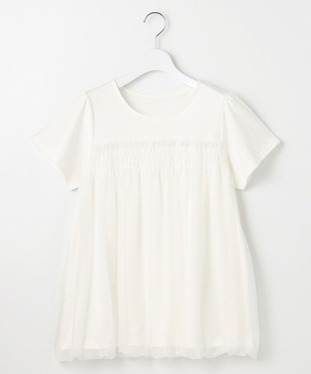 【フェルゥ/Feroux】の【汗ジミが目立たない・洗える】バルーンチュール Tシャツ 人気、トレンドファッション・服の通販 founy(ファニー) 　ファッション　Fashion　レディースファッション　Fashion for Women　トップス・カットソー　Cut & Sew Tops　シャツ・ブラウス・オフィスカジュアル　Elegant Blouses & Button-Ups　ロングTシャツ・Tシャツ　Longline T-Shirts & Tees　カットソー・ベーシックTシャツ　Cut-and-Sewn Tops / Stretch Tees & Basics　カットソー　Cut and Sewn Top　シンプル　Simple, Minimal　チュニック　Tunic, Long Top　チュール　Tulip, Tulip Motif　バルーン　Balloon, Balloon Silhouette　フェミニン　Feminine, Girly　夏　Summer　春　Spring　S/S・春夏　SS, Spring/Summer, Warm Season　洗える　Machine Washable　 other-1|ID: prp329100004869999 ipo3291000000036295667