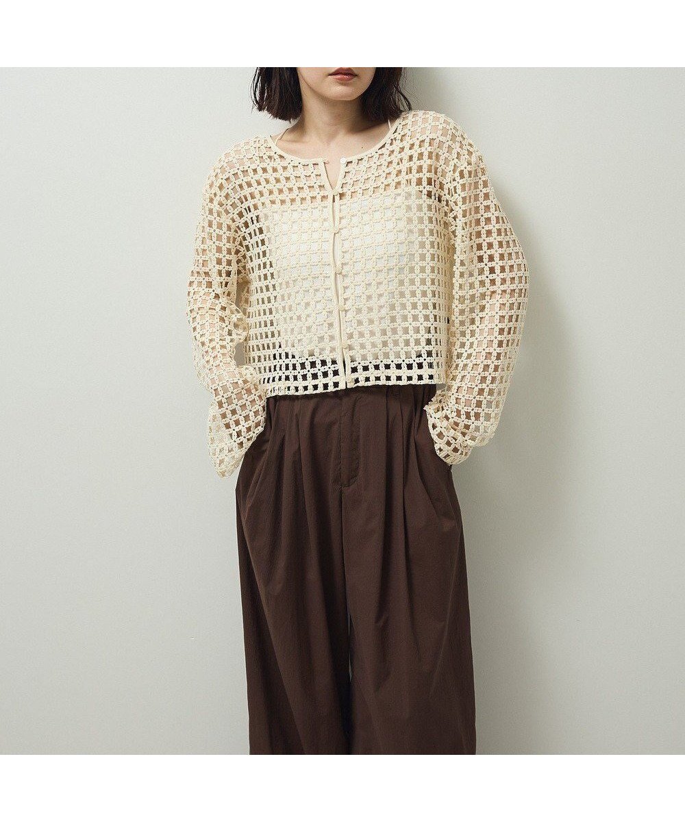 【グリーンパークス/Green Parks】の・SUGAR SPOON 2wayフラワーメッシュカーデ 人気、トレンドファッション・服の通販 founy(ファニー) 　ファッション　Fashion　レディースファッション　Fashion for Women　トップス・カットソー　Cut & Sew Tops　カーディガン・羽織り　Layered Style Cardigans　インナー　Innerwear　カーディガン　Cardigan, Knitwear　パイピング　Piping, Trim Design　フェミニン　Feminine, Girly　フラワー　Flower, Floral　ボトム　Bottoms, Lower Wear　ポケット　Pocket, Pocket Detail　メッシュ　Mesh, Net Fabric　モチーフ　Motif, Design Theme　エレガント 上品　Elegant　A/W・秋冬　Autumn/Winter　 other-1|ID: prp329100004870006 ipo3291000000036295704