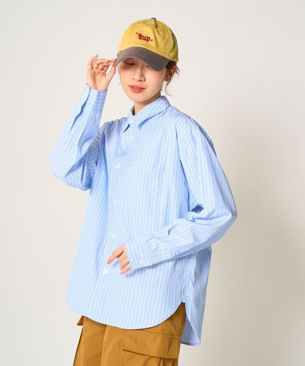 【その他のブランド/Other】の【Kappa】ウェルネスクラブシャツ インテリア・キッズ・メンズ・レディースファッション・服の通販 founy(ファニー) 　ファッション　Fashion　レディースファッション　Fashion for Women　トップス・カットソー　Cut & Sew Tops　シャツ・ブラウス・オフィスカジュアル　Elegant Blouses & Button-Ups　イタリア　Italy　春　Spring　サッカー　Seersucker, Summer Fabric　スタイリッシュ　Stylish, Fashionable　ストライプ　Stripe, Striped Pattern　スポーツ　Sports, Activewear　タンク　Tank Top, Sleeveless Top　チェック　Check, Plaid, Tartan　人気　Popular, Best Seller　フォルム　Silhouette, Form　モノトーン　Monotone, Black and White　リラックス　Relax, Relaxed Fit　S/S・春夏　SS, Spring/Summer, Warm Season　おすすめ　Recommended / Our Picks　夏　Summer　ブルー|ID: prp329100004870022 ipo3291000000036295953