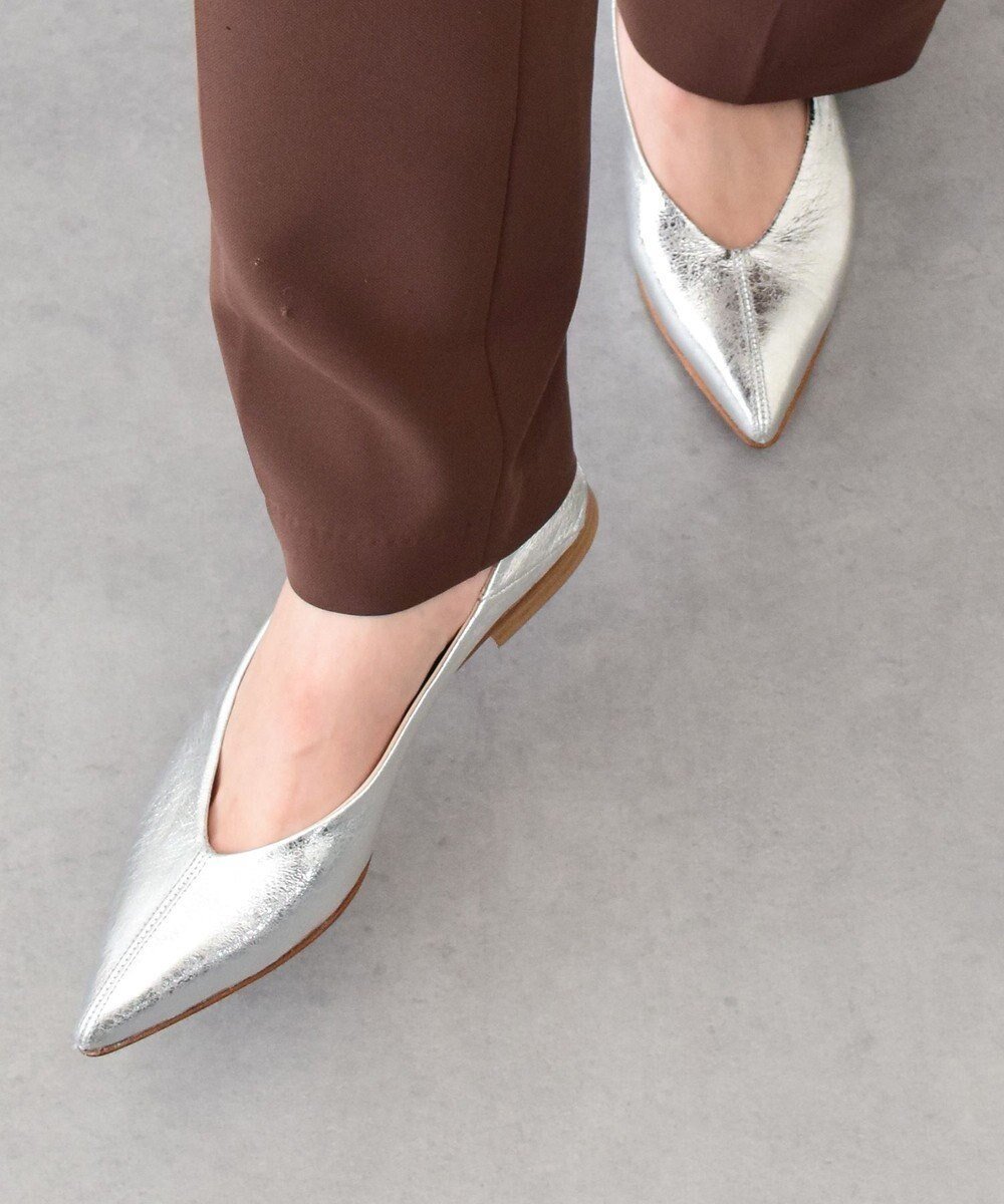 【インター ショシュール/INTER-CHAUSSURES】の【INTER-CHAUSSURES】ポインテッドトウサケットバレエシューズ インテリア・キッズ・メンズ・レディースファッション・服の通販 founy(ファニー) ファッション Fashion レディースファッション Fashion for Women シンプル Simple, Minimal 人気 Popular, Best Seller シルバー|ID: prp329100004870050 ipo3291000000036296022
