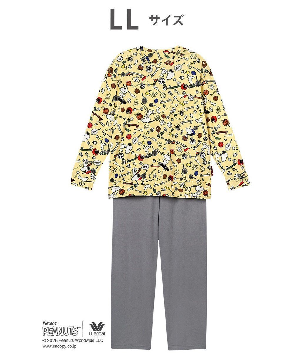 【ワコール/WACOAL】のPEANUTS パジャマ 長袖 長ズボン 綿100%(本体) スヌーピー レディース FDX561 /ワコール インテリア・キッズ・メンズ・レディースファッション・服の通販 founy(ファニー) 　ファッション　Fashion　レディースファッション　Fashion for Women　トップス・カットソー　Cut & Sew Tops　お家時間・ステイホーム　Stay Home / At Home　スポーツ　Sports, Activewear　パジャマ　Pajamas, Sleepwear　プリント　Print, Printed Pattern　ボトム　Bottoms, Lower Wear　無地　Plain, Solid Color　長袖　Long Sleeve, Full Sleeve　イエロー|ID: prp329100004870066 ipo3291000000036296079