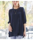 【ティアクラッセ/Tiaclasse】のラップ風ジョーゼットチュニック ネイビー|ID: prp329100004870075 ipo3291000000036296113