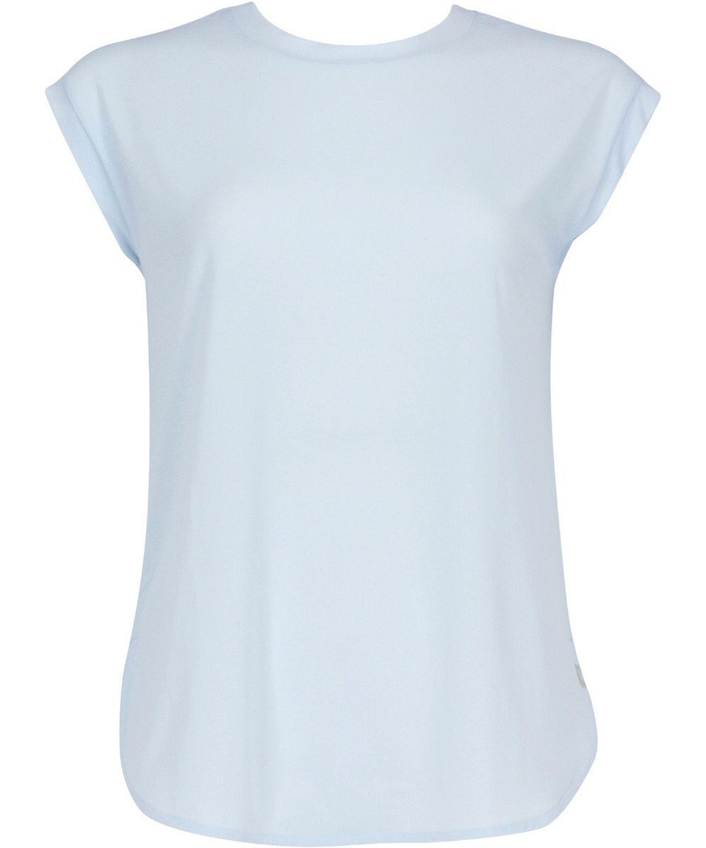 【シーダブリューエックス/CW-X】の【WOMEN】 CW-X Tシャツ 梨地素材 薄手 シアー感 スポーツウェア ノースリーブ レディース DLY123 /ワコール インテリア・キッズ・メンズ・レディースファッション・服の通販 founy(ファニー) 　ファッション　Fashion　レディースファッション　Fashion for Women　トップス・カットソー　Cut & Sew Tops　キャミソール&ノースリーブ　Camisoles & Sleeveless Tops　シャツ・ブラウス・オフィスカジュアル　Elegant Blouses & Button-Ups　ロングTシャツ・Tシャツ　Longline T-Shirts & Tees　スポーツウェア　Functional & Stylish Sportswear　スポーツ トップス　Athletic Tops / Workout Tops / Training Shirts　シアー　Sheer, See-Through　スポーツ　Sports, Activewear　スリット　Slit, Slit Detail　ノースリーブ　Sleeveless, No-Sleeve　サックス|ID: prp329100004870077 ipo3291000000036296120