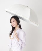 【ムーンバット/MOONBAT】の【遮光/晴雨兼用日傘】LANVIN en Bleu (ランバン オン ブルー)ドビーフリル ハート 遮熱 UV 長傘 オフホワイト|ID: prp329100004870085 ipo3291000000036296149