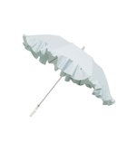 【ムーンバット/MOONBAT】の【1級遮光/遮熱/UV】LANVIN en Bleu (ランバン オン ブルー)晴雨兼用日傘 ラッフルフリル 無地 チャーム付き 折りたたみ傘 楽折 ライトグリーン|ID: prp329100004870086 ipo3291000000036296156