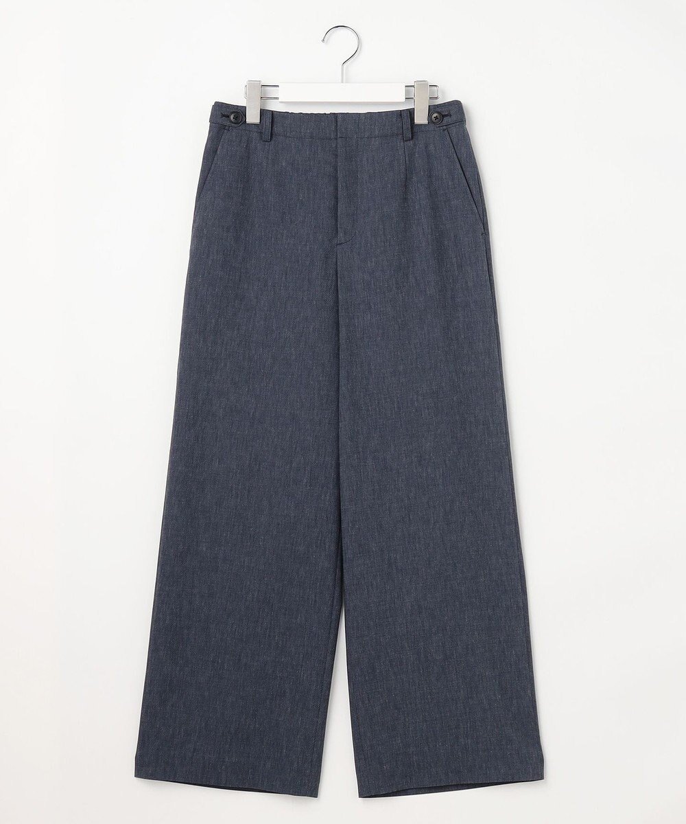 【ジェイ プレス/J.PRESS】のリネンバイオシャンブレー ワイド パンツ インテリア・キッズ・メンズ・レディースファッション・服の通販 founy(ファニー) 　ファッション　Fashion　レディースファッション　Fashion for Women　パンツ　Pants & Trousers　春　Spring　セットアップ　Set-Up, Coordinated Outfit　デニム　Denim, Jeans Material　フロント　Front, Front Design　ミックス　Mix, Mixed Style　リネン　Linen, Linen Fabric　リラックス　Relax, Relaxed Fit　ワイド　Wide, Wide Fit　S/S・春夏　SS, Spring/Summer, Warm Season　夏　Summer　ネイビー系|ID: prp329100004870091 ipo3291000000036296172