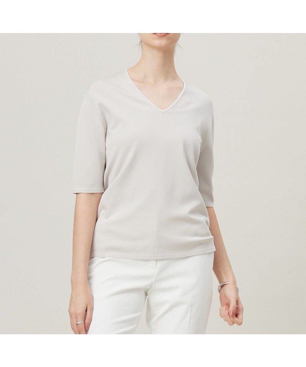 【アイシービー/iCB】の【洗える】シンセティックハイゲージ 半袖ニット インテリア・キッズ・メンズ・レディースファッション・服の通販 founy(ファニー) 　ファッション　Fashion　レディースファッション　Fashion for Women　トップス・カットソー　Cut & Sew Tops　ニット　Knit Tops & Sweaters　アンサンブル　Ensemble Set　インナー　Innerwear　春　Spring　洗える　Machine Washable　カーディガン　Cardigan, Knitwear　シンプル　Simple, Minimal　ジャケット　Jacket, Outerwear　ストレート　Straight, Straight Cut　スリーブ　Sleeve, Long Sleeve / Short Sleeve　セーター　Sweater, Knitwear　ベーシック　Basic, Essential　半袖　Short Sleeve, Half Sleeve　ロング　Long, Long-Length　S/S・春夏　SS, Spring/Summer, Warm Season　おすすめ　Recommended / Our Picks　夏　Summer　エレガント 上品　Elegant　2025年　2025　2025春夏・S/S　Spring/Summer 2025 SS25　トープ系|ID: prp329100004870194 ipo3291000000036298820