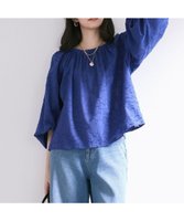 【23区/NIJYUSANKU】の【SLOW/一部店舗限定】コットンジャカード ブラウス 人気、トレンドファッション・服の通販 founy(ファニー) ファッション Fashion レディースファッション Fashion for Women トップス・カットソー Cut & Sew Tops シャツ・ブラウス・オフィスカジュアル Elegant Blouses & Button-Ups 春 Spring ギャザー Gathered, Ruffled コンパクト Compact, Small Size ジャカード／ジャガード Jacquard, Woven Pattern スリーブ Sleeve, Long Sleeve / Short Sleeve デニム Denim, Jeans Material フラワー Flower, Floral ワッシャー Washer, Crinkled Finish S/S・春夏 SS, Spring/Summer, Warm Season おすすめ Recommended / Our Picks 夏 Summer 2025年 2025 2025春夏・S/S Spring/Summer 2025 SS25 |ID:prp329100004870196