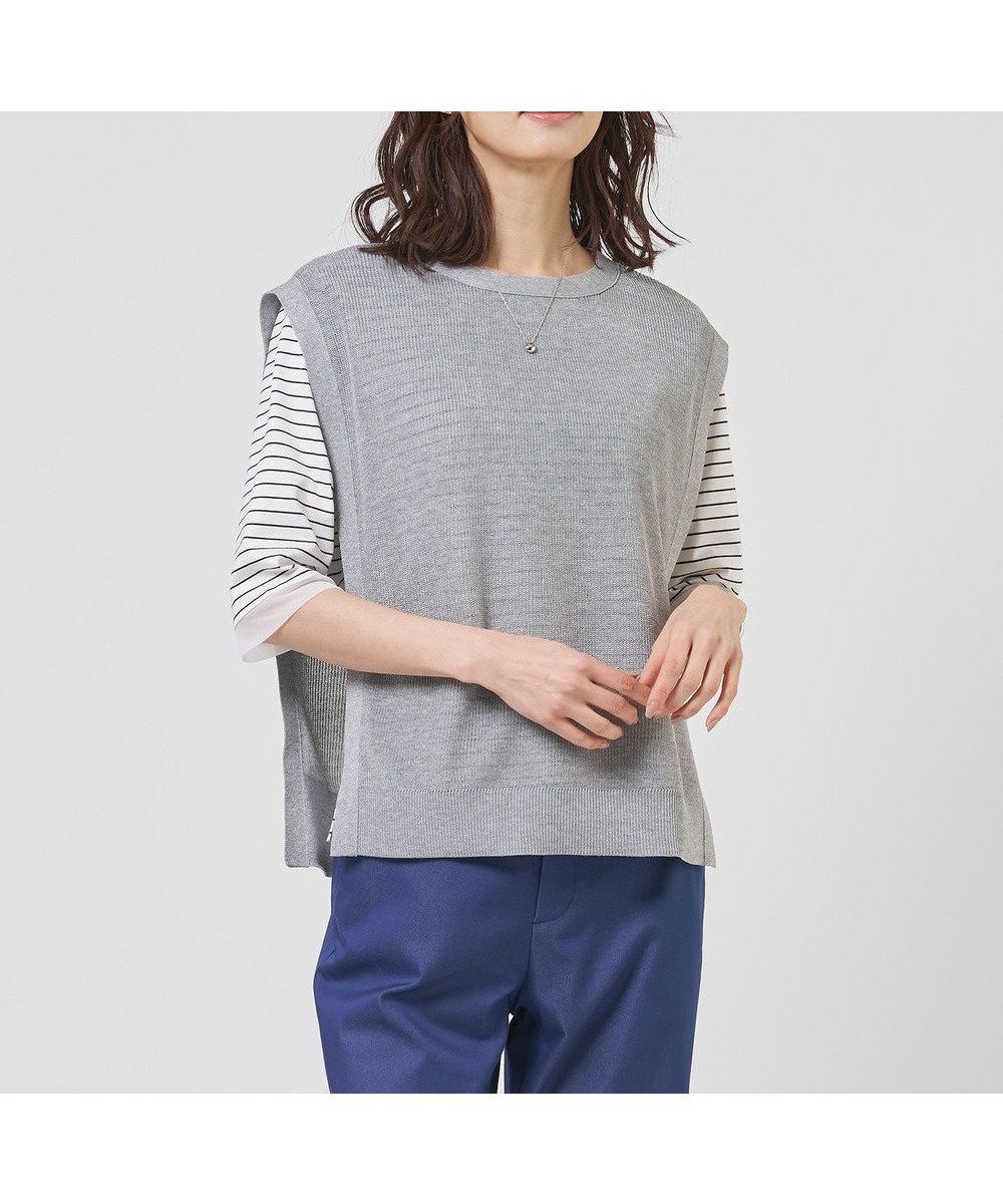 【ジェイ プレス/J.PRESS】のVis/Pe スパーク ニット ベスト 人気、トレンドファッション・服の通販 founy(ファニー) 　ファッション　Fashion　レディースファッション　Fashion for Women　アウター　Coat / Outerwear Collection　トップス・カットソー　Cut & Sew Tops　ニット　Knit Tops & Sweaters　ベスト&ジレ / 重ね着スタイル　Vests & Gilets　春　Spring　畦　Ribbed Knit　シンプル　Simple, Minimal　ドレープ　Drape, Draping Fabric　ベスト　Vest, Waistcoat　モダン　Modern, Contemporary　S/S・春夏　SS, Spring/Summer, Warm Season　夏　Summer　エレガント 上品　Elegant　 other-1|ID: prp329100004870203 ipo3291000000036298879