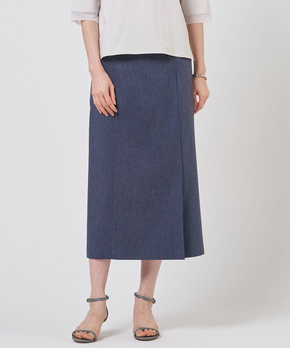 【ジェイ プレス/J.PRESS】のリネンバイオシャンブレー Aライン スカート インテリア・キッズ・メンズ・レディースファッション・服の通販 founy(ファニー) 　ファッション　Fashion　レディースファッション　Fashion for Women　スカート　Skirts　Aライン・フレアスカート　A-Line & Flared Skirts　春　Spring　セットアップ　Set-Up, Coordinated Outfit　デニム　Denim, Jeans Material　ミックス　Mix, Mixed Style　メタル　Metal, Metal Parts　リネン　Linen, Linen Fabric　S/S・春夏　SS, Spring/Summer, Warm Season　おすすめ　Recommended / Our Picks　夏　Summer　エレガント 上品　Elegant　ネイビー系|ID: prp329100004870206 ipo3291000000036298892