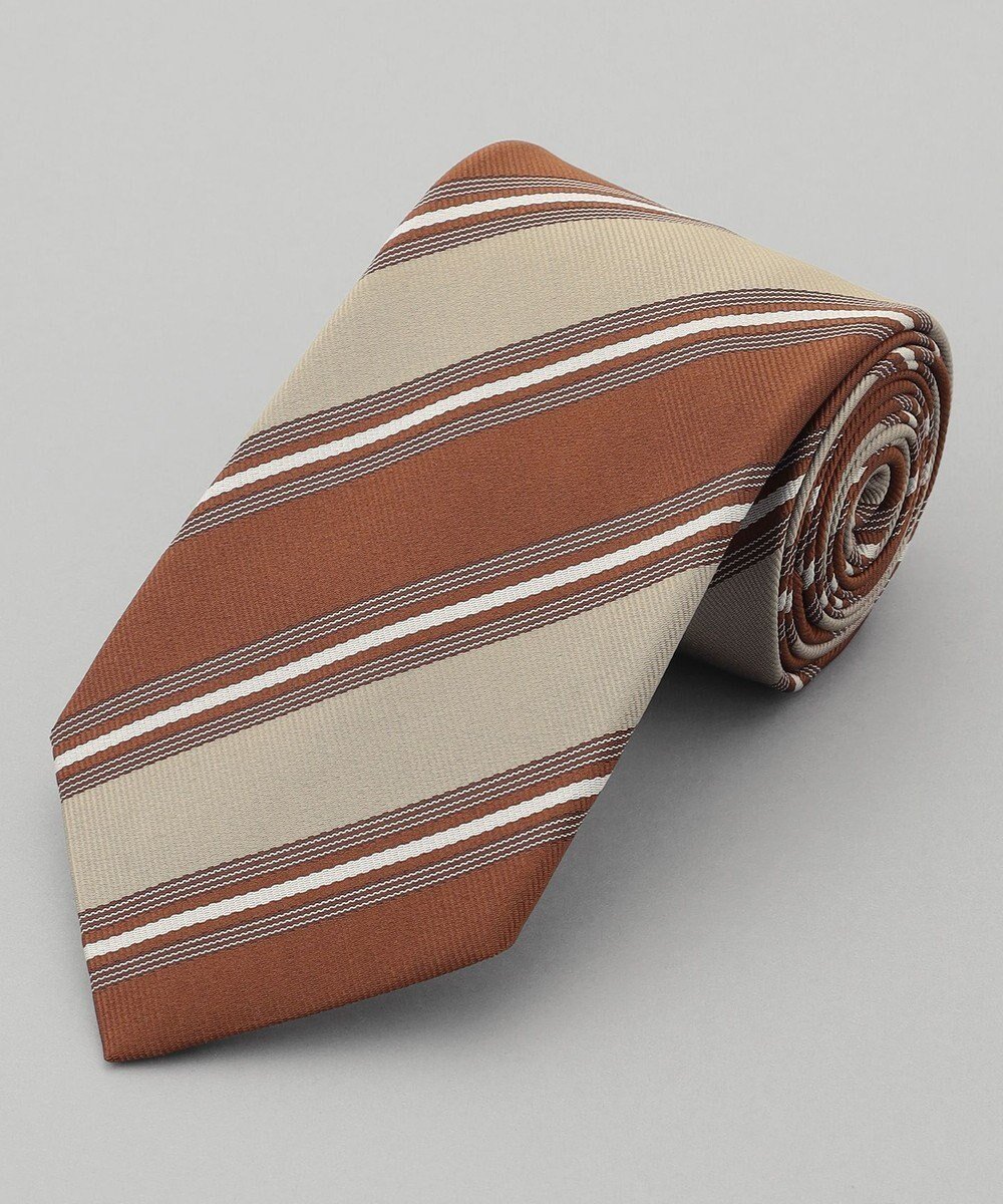 【五大陸/gotairiku / MEN】のGOTAIRIKU別注【MANTERO/マンテロ】ネクタイ_レジメンタル インテリア・キッズ・メンズ・レディースファッション・服の通販 founy(ファニー) 　ファッション　Fashion　メンズファッション　Fashion for Men　イタリア　Italy　春　Spring　コレクション　Collection, Seasonal Line　ジャカード／ジャガード　Jacquard, Woven Pattern　スーツ　Suit, Formalwear　プリント　Print, Printed Pattern　別注　Limited Edition, Custom Order　S/S・春夏　SS, Spring/Summer, Warm Season　夏　Summer　ブラウン系1|ID: prp329100004870215 ipo3291000000036298932