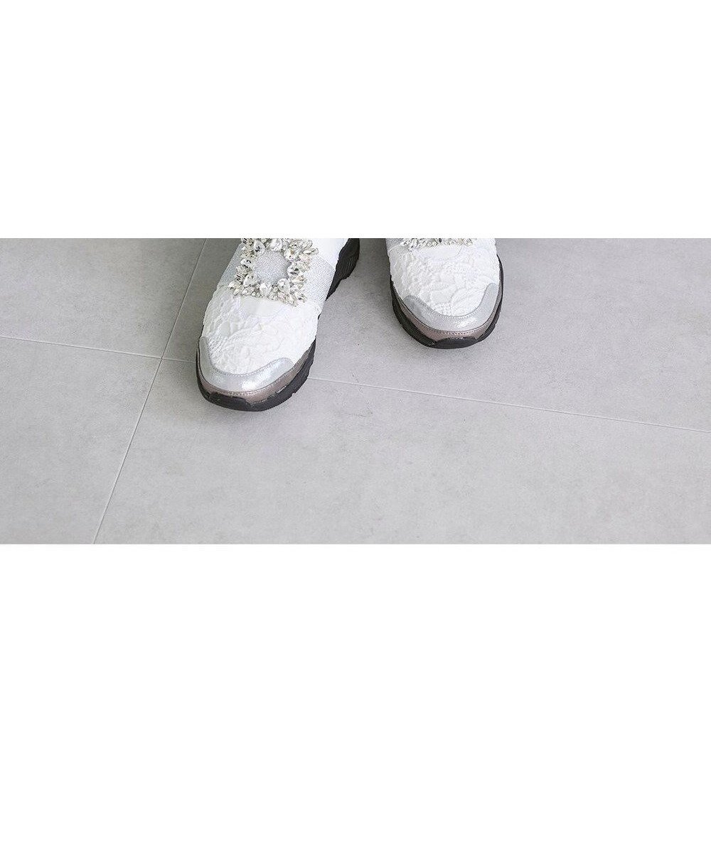 【モード エ ジャコモ/MODE ET JACOMO】のcarino ビジューバックル厚底スニーカー 人気、トレンドファッション・服の通販 founy(ファニー) 　ファッション　Fashion　レディースファッション　Fashion for Women　バッグ　Bags　クール　Cool, Chic　シューズ　Shoes, Footwear　シンプル　Simple, Minimal　スタイリッシュ　Stylish, Fashionable　ストレッチ　Stretch, Stretchy Fabric　スニーカー　Sneakers, Trainers　トレンド　Trend, Trending Now　ビジネス 仕事 通勤　Business / Work / Commuting　フェミニン　Feminine, Girly　レース　Lace, Lace Fabric　エレガント 上品　Elegant　厚底　Platform Shoes　 other-1|ID: prp329100004870230 ipo3291000000036298987