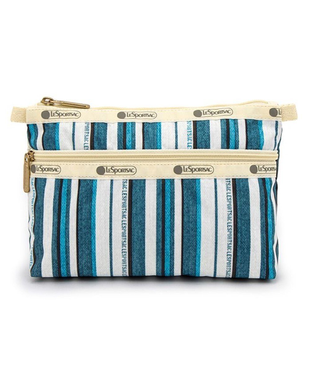 【レスポートサック/LeSportsac】のCOSMETIC CLUTCH/ティールグリーンストライプ インテリア・キッズ・メンズ・レディースファッション・服の通販 founy(ファニー) 　ファッション　Fashion　レディースファッション　Fashion for Women　バッグ　Bags　ミニ財布・二つ折り財布　Wallets & Card Cases　ポーチ&ミニバッグ　Pouches & Mini Bags　おすすめ　Recommended / Our Picks　クラシック　Classic, Timeless Style　ジップ　Zip, Zipper　ストライプ　Stripe, Striped Pattern　デニム　Denim, Jeans Material　ポケット　Pocket, Pocket Detail　ポーチ　Pouch, Small Case　旅行　Travel　財布　Wallet, Purse　ティールグリーンストライプ|ID: prp329100004870232 ipo3291000000036299006