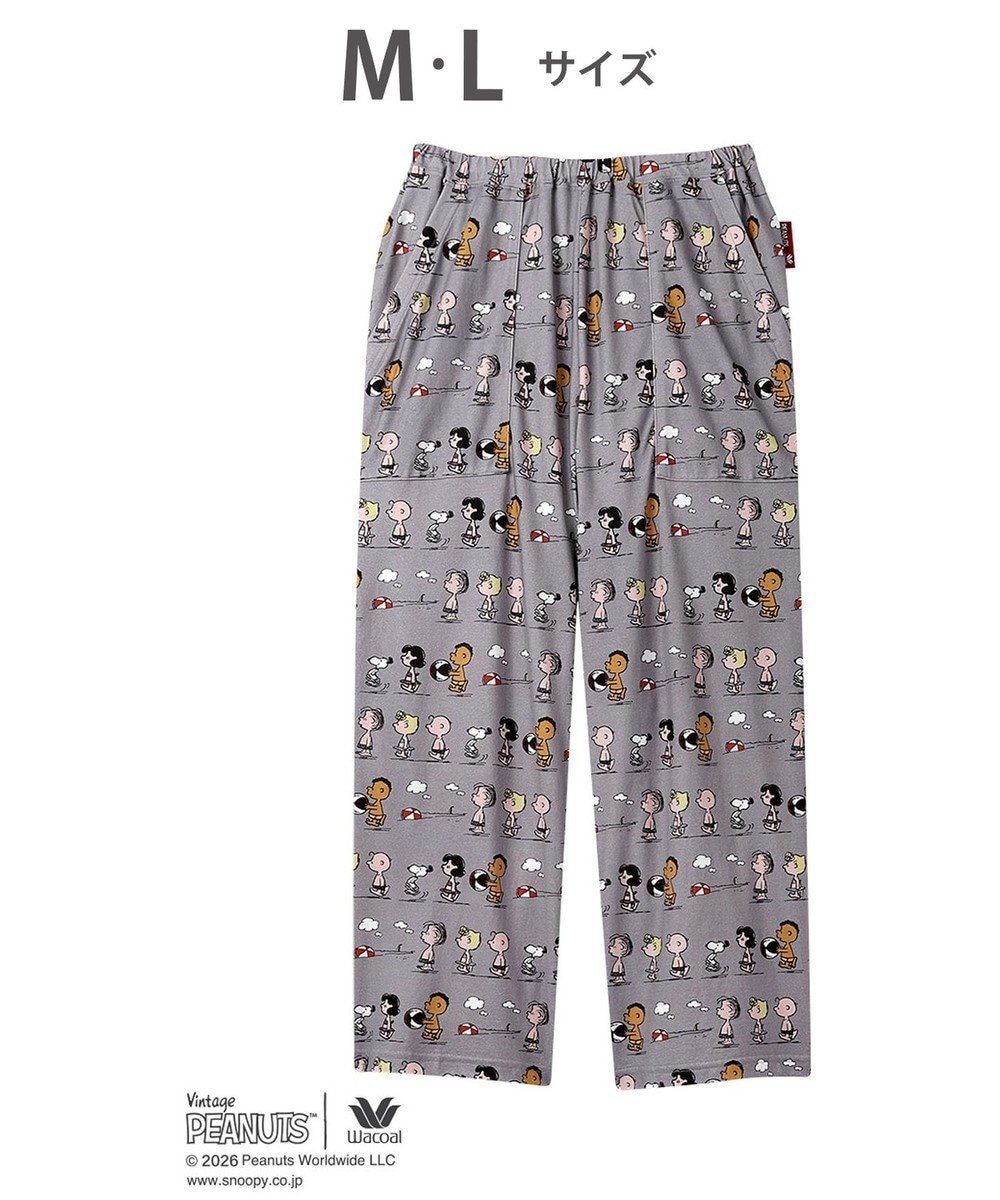 【ワコール/WACOAL】のPEANUTS ボトムス 8分丈 綿100%(本体) スヌーピー レディース FOT269 /ワコール インテリア・キッズ・メンズ・レディースファッション・服の通販 founy(ファニー) 　ファッション　Fashion　レディースファッション　Fashion for Women　おすすめ　Recommended / Our Picks　お家時間・ステイホーム　Stay Home / At Home　パジャマ　Pajamas, Sleepwear　プリント　Print, Printed Pattern　ボトム　Bottoms, Lower Wear　ワイド　Wide, Wide Fit　夏　Summer　グレー|ID: prp329100004870247 ipo3291000000036299047