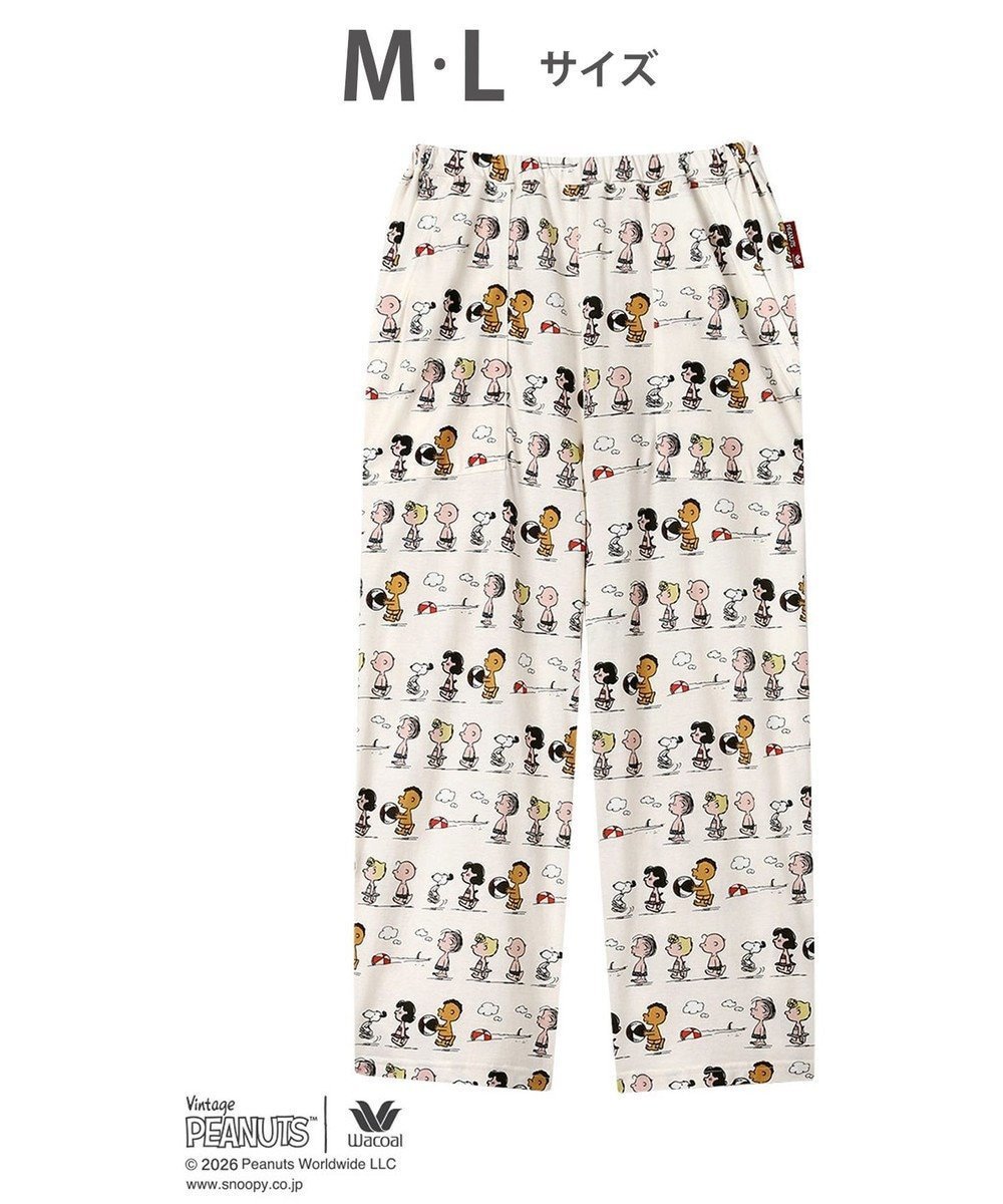 【ワコール/WACOAL】のPEANUTS ボトムス 8分丈 綿100%(本体) スヌーピー レディース FOT269 /ワコール インテリア・キッズ・メンズ・レディースファッション・服の通販 founy(ファニー) 　ファッション　Fashion　レディースファッション　Fashion for Women　おすすめ　Recommended / Our Picks　お家時間・ステイホーム　Stay Home / At Home　パジャマ　Pajamas, Sleepwear　プリント　Print, Printed Pattern　ボトム　Bottoms, Lower Wear　ワイド　Wide, Wide Fit　夏　Summer　アイボリー|ID: prp329100004870247 ipo3291000000036299048