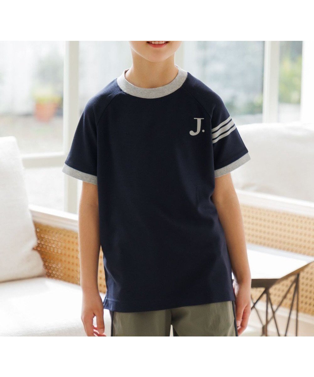 【ジェイ プレス/J.PRESS / KIDS】の【吸水速乾】【100-130cm】ポンチローマ ラグランTシャツ インテリア・キッズ・メンズ・レディースファッション・服の通販 founy(ファニー) ファッション Fashion キッズファッション Fashion for Kids トップス・カットソー Cut & Sew Tops 春 Spring カットソー Cut and Sewn Top 吸水 Absorbent, Quick-Dry シンプル Simple, Minimal スタイリッシュ Stylish, Fashionable スマホ Smartphone, Mobile Device トレンド Trend, Trending Now 定番 Standard, Basic Item なめらか Smooth, Silky Texture 人気 Popular, Best Seller プリント Print, Printed Pattern 半袖 Short Sleeve, Half Sleeve S/S・春夏 SS, Spring/Summer, Warm Season 夏 Summer 2025年 2025 2025春夏・S/S Spring/Summer 2025 SS25 ネイビー系|ID: prp329100004870256 ipo3291000000036299083