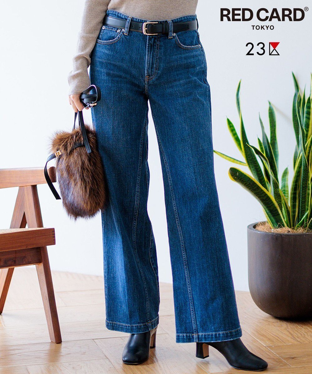 【23区/NIJYUSANKU】の【RED CARD TOKYO×23区】デニム ワイドパンツ 人気、トレンドファッション・服の通販 founy(ファニー) 　ファッション　Fashion　レディースファッション　Fashion for Women　パンツ　Pants & Trousers　デニムパンツ・ジーンズ・美脚デニム　Denim Jeans & Pants　インディゴ　Indigo Denim　ウォッシュ　Washed Finish　ヴィンテージ　Vintage Style　秋　Autumn　カッティング　Cutting Detail　クラシック　Classic, Timeless Style　シンプル　Simple, Minimal　ジャケット　Jacket, Outerwear　ストレッチ　Stretch, Stretchy Fabric　ストレート　Straight, Straight Cut　デニム　Denim, Jeans Material　パターン　Pattern, Design Print　プレミアム　Premium, High-End　モダン　Modern, Contemporary　リアル　Real, Realistic　ワイド　Wide, Wide Fit　A/W・秋冬　Autumn/Winter　S/S・春夏　SS, Spring/Summer, Warm Season　夏　Summer　 other-1|ID: prp329100004870301 ipo3291000000036299453