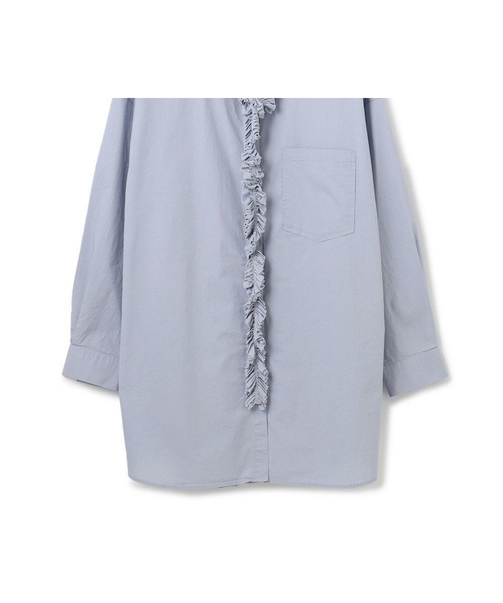 【ジェイプレスヨークストリート/J.PRESS YORK STREET】の【WOMEN】ワンウォッシュタイプライター フリルレイブラウス インテリア・キッズ・メンズ・レディースファッション・服の通販 founy(ファニー) 　ファッション　Fashion　レディースファッション　Fashion for Women　トップス・カットソー　Cut & Sew Tops　シャツ・ブラウス・オフィスカジュアル　Elegant Blouses & Button-Ups　スタンダード　Standard, Basic　タイプライター　Typewriter Fabric, Crisp Cotton　フリル　Frill, Ruffle　A/W・秋冬　Autumn/Winter　サックスブルー系|ID: prp329100004870303 ipo3291000000036299473