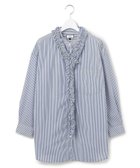 【ジェイプレスヨークストリート/J.PRESS YORK STREET】の【WOMEN】ワンウォッシュタイプライター フリルレイブラウス ブルー系1|ID: prp329100004870303 ipo3291000000036299476