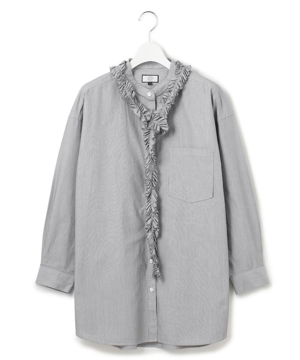 【ジェイプレスヨークストリート/J.PRESS YORK STREET】の【WOMEN】ワンウォッシュタイプライター フリルレイブラウス インテリア・キッズ・メンズ・レディースファッション・服の通販 founy(ファニー) 　ファッション　Fashion　レディースファッション　Fashion for Women　トップス・カットソー　Cut & Sew Tops　シャツ・ブラウス・オフィスカジュアル　Elegant Blouses & Button-Ups　スタンダード　Standard, Basic　タイプライター　Typewriter Fabric, Crisp Cotton　フリル　Frill, Ruffle　A/W・秋冬　Autumn/Winter　ブラック系2|ID: prp329100004870303 ipo3291000000036299479