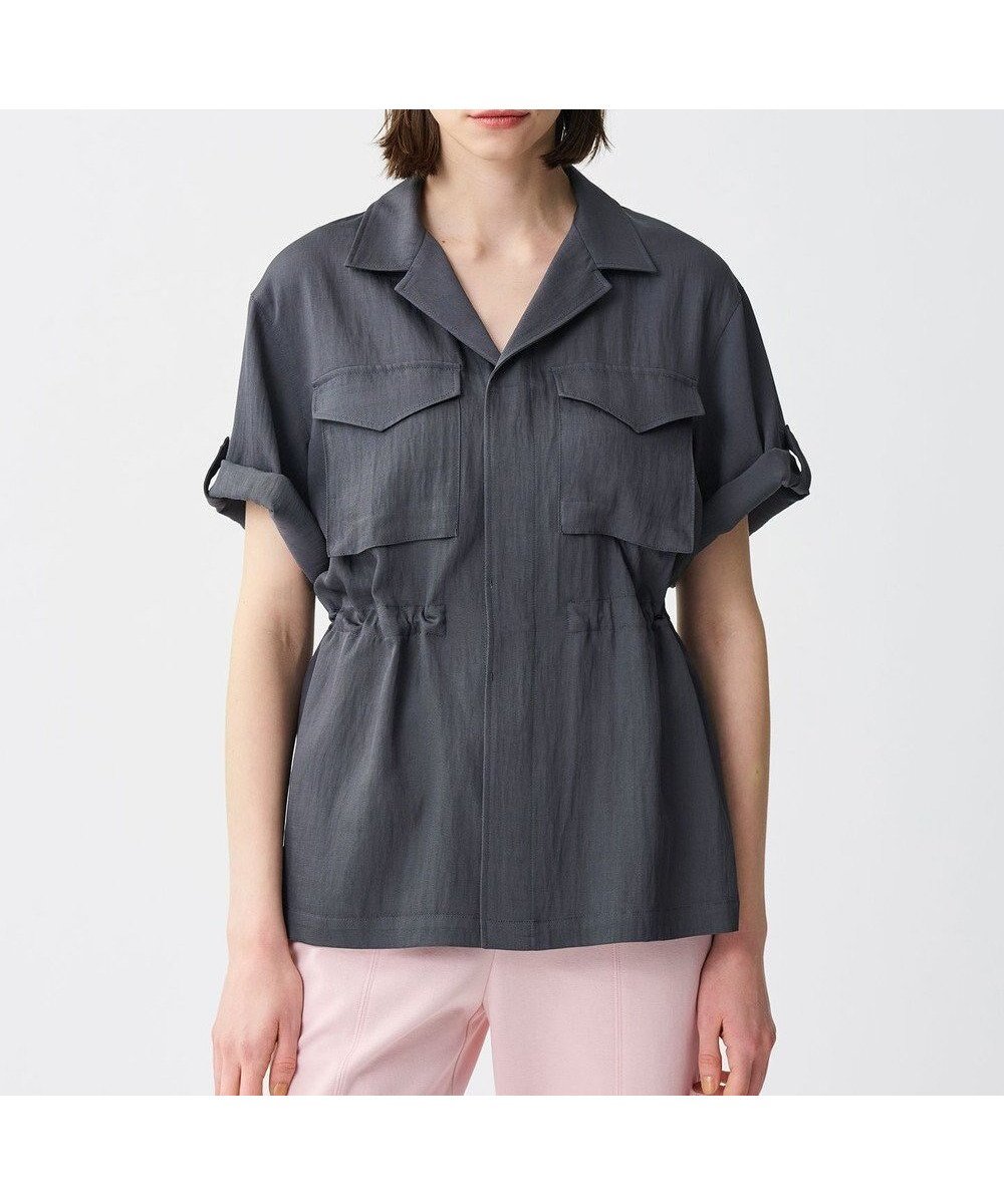 【アンクレイヴ/uncrave】のドレープツイル ミリタリー ジャケット インテリア・キッズ・メンズ・レディースファッション・服の通販 founy(ファニー) 　ファッションモデル・俳優・女優　Models　女性　Women　佐藤晴美　Sato Harumi　ファッション　Fashion　レディースファッション　Fashion for Women　アウター　Coat / Outerwear Collection　コート・ロングコート・ピーコート　Long Coats, Peacoats & More　レディースジャケット・軽アウター　Jackets　モッズコート・ミリタリー風アウター　Mods & Field Coats　春　Spring　ジャケット　Jacket, Outerwear　セットアップ　Set-Up, Coordinated Outfit　ドローコード　Drawcord, Drawstring Cord　ペプラム　Peplum, Flared Hem　ミリタリー　Military, Army Style　モッズコート　Mods Coat, Military Parka　ワイド　Wide, Wide Fit　S/S・春夏　SS, Spring/Summer, Warm Season　おすすめ　Recommended / Our Picks　夏　Summer　エレガント 上品　Elegant　ブルーグレー|ID: prp329100004870309 ipo3291000000036299569