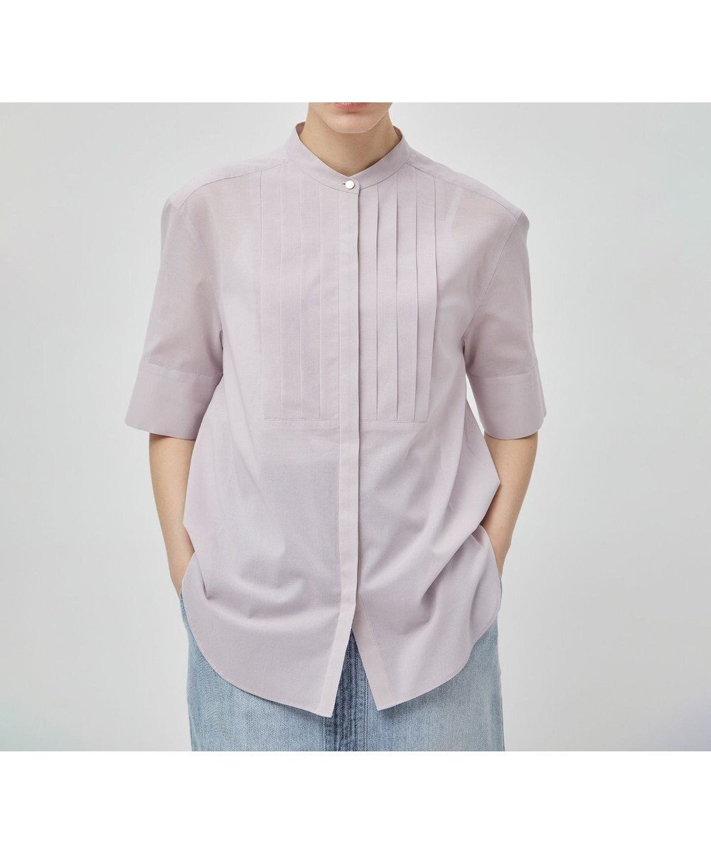 【ベイジ,/BEIGE,】の【洗える】BAC / バンドカラーブラウス インテリア・キッズ・メンズ・レディースファッション・服の通販 founy(ファニー) 　ファッション　Fashion　レディースファッション　Fashion for Women　トップス・カットソー　Cut & Sew Tops　シャツ・ブラウス・オフィスカジュアル　Elegant Blouses & Button-Ups　シアー　Sheer, See-Through　シンプル　Simple, Minimal　ボトム　Bottoms, Lower Wear　エレガント 上品　Elegant　人気　Popular, Best Seller　ビジネス 仕事 通勤　Business / Work / Commuting　夏　Summer　春　Spring　S/S・春夏　SS, Spring/Summer, Warm Season　洗える　Machine Washable　Lilac|ID: prp329100004870320 ipo3291000000036299629