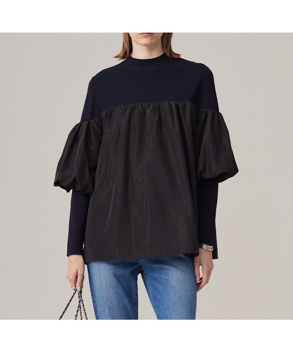 【アイシービー/iCB】の【CLASSY.1月号掲載・洗える】VIS/PEスムース レイヤードデザインニット インテリア・キッズ・メンズ・レディースファッション・服の通販 founy(ファニー) 　雑誌掲載アイテム　Magazine Picks & Fashion Features　ファッション雑誌　Fashion Magazines　クラッシィ　CLASSY.　ファッション　Fashion　レディースファッション　Fashion for Women　トップス・カットソー　Cut & Sew Tops　ニット　Knit Tops & Sweaters　1月号　January Issue　エレガント 上品　Elegant　洗える　Machine Washable　コンパクト　Compact, Small Size　コンビ　Combo, Combination Style　ストレッチ　Stretch, Stretchy Fabric　スリーブ　Sleeve, Long Sleeve / Short Sleeve　セーター　Sweater, Knitwear　雑誌　Magazine, Fashion Magazine　デニム　Denim, Jeans Material　バルーン　Balloon, Balloon Silhouette　フォルム　Silhouette, Form　A/W・秋冬　Autumn/Winter　2024年　2024　2024-2025秋冬・A/W　Autumn/Winter 2024–25 AW24–25　ネイビー系|ID: prp329100004870321 ipo3291000000036299635