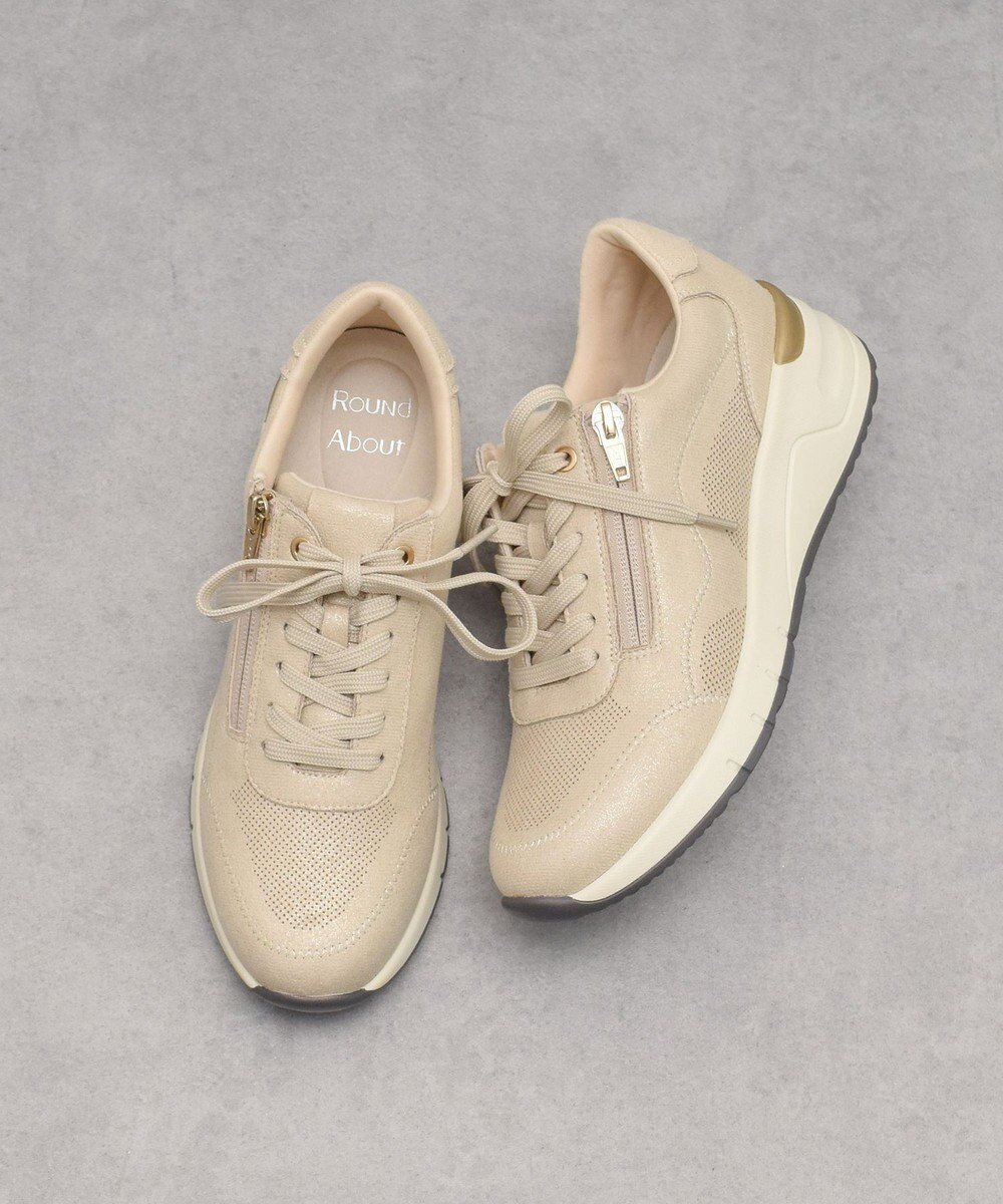 【ブリジット バーキン/Bridget Birkin】の【Round About】サイドジップスニーカー インテリア・キッズ・メンズ・レディースファッション・服の通販 founy(ファニー) 　ファッション　Fashion　レディースファッション　Fashion for Women　おすすめ　Recommended / Our Picks　クッション　Cushion, Throw Pillow　スニーカー　Sneakers, Trainers　旅行　Travel　ゴールド|ID: prp329100004870324 ipo3291000000036299654