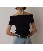 【グレース コンチネンタル/GRACE CONTINENTAL】のオフショルリブニットトップ ブラック|ID: prp329100004870343 ipo3291000000036299756