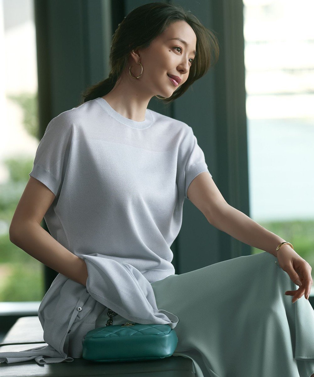 【23区/NIJYUSANKU】の【洗える】シャイニーシアー ドルマン ニット 人気、トレンドファッション・服の通販 founy(ファニー) 　ファッション　Fashion　レディースファッション　Fashion for Women　トップス・カットソー　Cut & Sew Tops　ニット　Knit Tops & Sweaters　春　Spring　洗える　Machine Washable　コンパクト　Compact, Small Size　シアー　Sheer, See-Through　シンプル　Simple, Minimal　セーター　Sweater, Knitwear　人気　Popular, Best Seller　フェミニン　Feminine, Girly　ベーシック　Basic, Essential　マニッシュ　Mannish, Boyish　ワイド　Wide, Wide Fit　S/S・春夏　SS, Spring/Summer, Warm Season　夏　Summer　旅行　Travel　2025年　2025　2025春夏・S/S　Spring/Summer 2025 SS25　 other-1|ID: prp329100004870346 ipo3291000000036299761