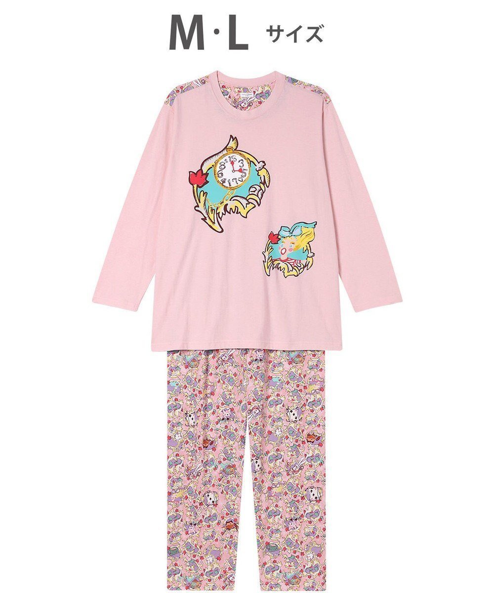 【ツモリチサト スリープ/tsumori chisato SLEEP】のツモリチサト パジャマ 綿100%(本体) 天竺素材 長袖 長ズボン レディース UDX591 /ワコール インテリア・キッズ・メンズ・レディースファッション・服の通販 founy(ファニー) 　ファッション　Fashion　レディースファッション　Fashion for Women　トップス・カットソー　Cut & Sew Tops　ハンド　Hand, Handmade　パジャマ　Pajamas, Sleepwear　プリント　Print, Printed Pattern　ボトム　Bottoms, Lower Wear　長袖　Long Sleeve, Full Sleeve　ピンク|ID: prp329100004870349 ipo3291000000036299781
