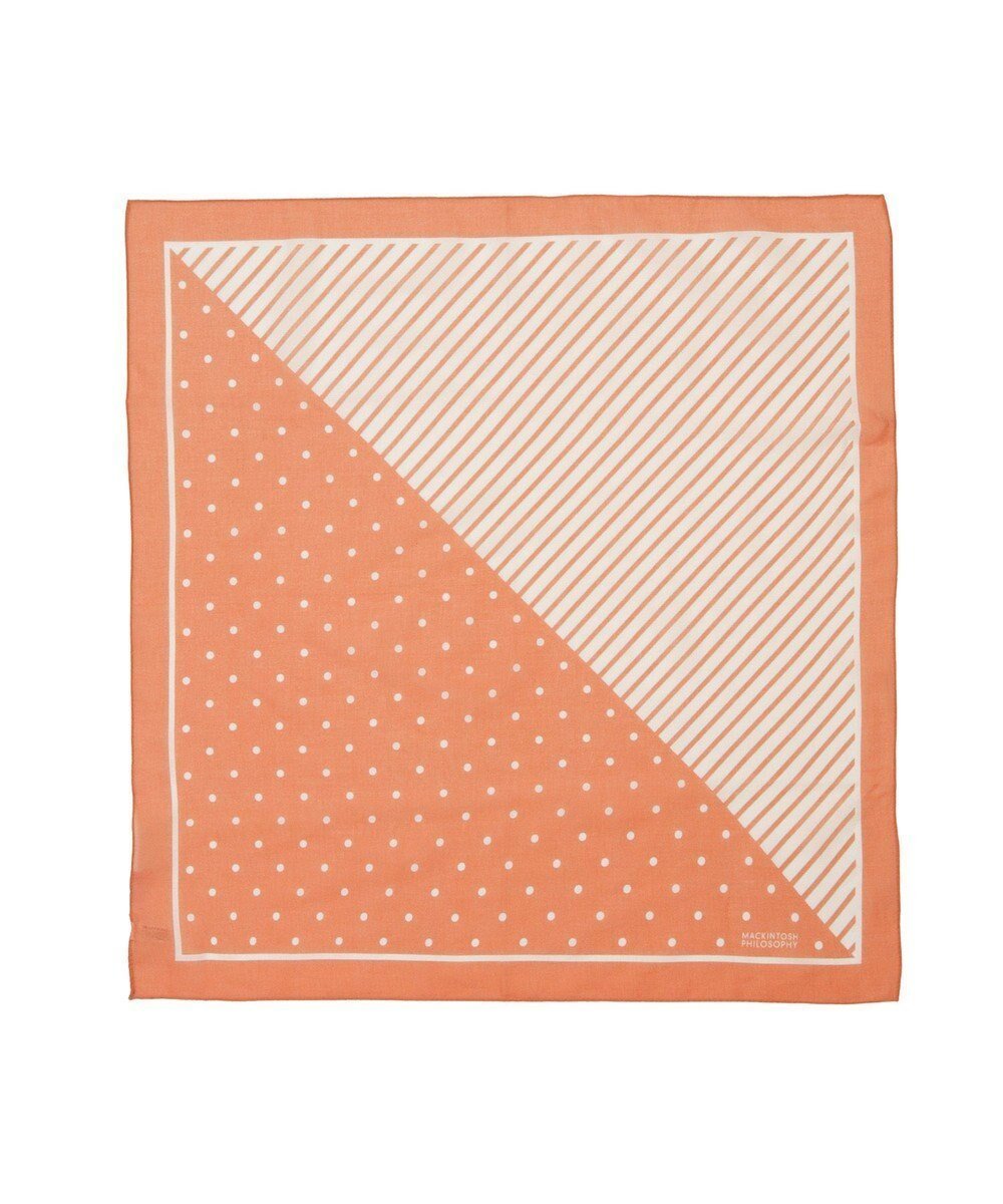 【ムーンバット/MOONBAT】の【洗える/日本製】MACKINTOSH PHILOSOPHY チェックロゴ コットンスカーフ 65cm×65cm インテリア・キッズ・メンズ・レディースファッション・服の通販 founy(ファニー) 　ファッション　Fashion　レディースファッション　Fashion for Women　ウォッシャブル　Machine Washable　洗える　Machine Washable　クラシック　Classic, Timeless Style　コレクション　Collection, Seasonal Line　スカーフ　Scarf, Neckwear　スマート　Smart, Elegant　チェック　Check, Plaid, Tartan　ハーフ　Half, Half-Length　バンダナ　Bandana, Head Scarf　プリント　Print, Printed Pattern　メンズ　Men's, Menswear　モダン　Modern, Contemporary　日本製　Made In Japan　オレンジ|ID: prp329100004870353 ipo3291000000036299805