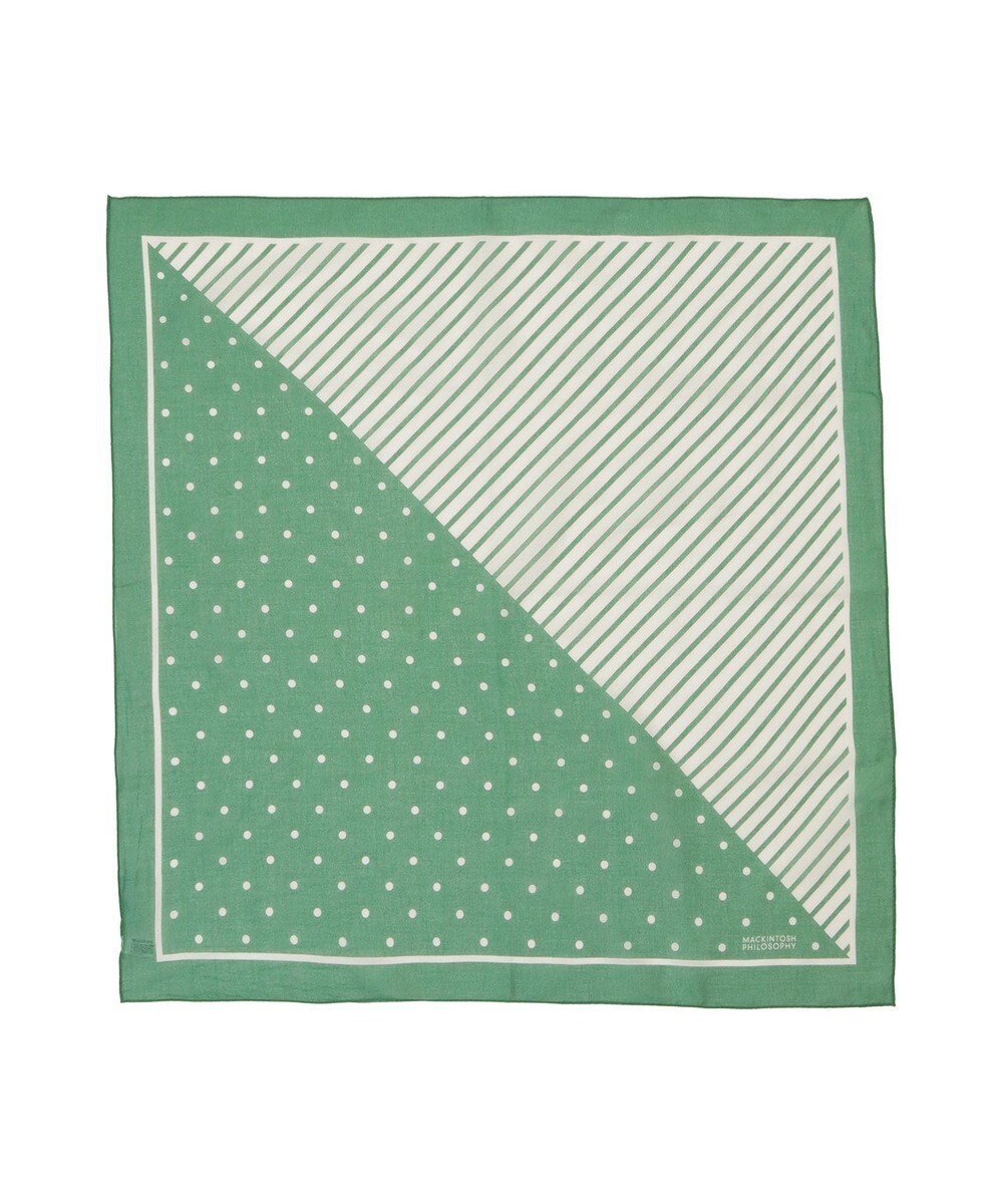 【ムーンバット/MOONBAT】の【洗える/日本製】MACKINTOSH PHILOSOPHY チェックロゴ コットンスカーフ 65cm×65cm インテリア・キッズ・メンズ・レディースファッション・服の通販 founy(ファニー) 　ファッション　Fashion　レディースファッション　Fashion for Women　ウォッシャブル　Machine Washable　洗える　Machine Washable　クラシック　Classic, Timeless Style　コレクション　Collection, Seasonal Line　スカーフ　Scarf, Neckwear　スマート　Smart, Elegant　チェック　Check, Plaid, Tartan　ハーフ　Half, Half-Length　バンダナ　Bandana, Head Scarf　プリント　Print, Printed Pattern　メンズ　Men's, Menswear　モダン　Modern, Contemporary　日本製　Made In Japan　グリーン|ID: prp329100004870353 ipo3291000000036299806