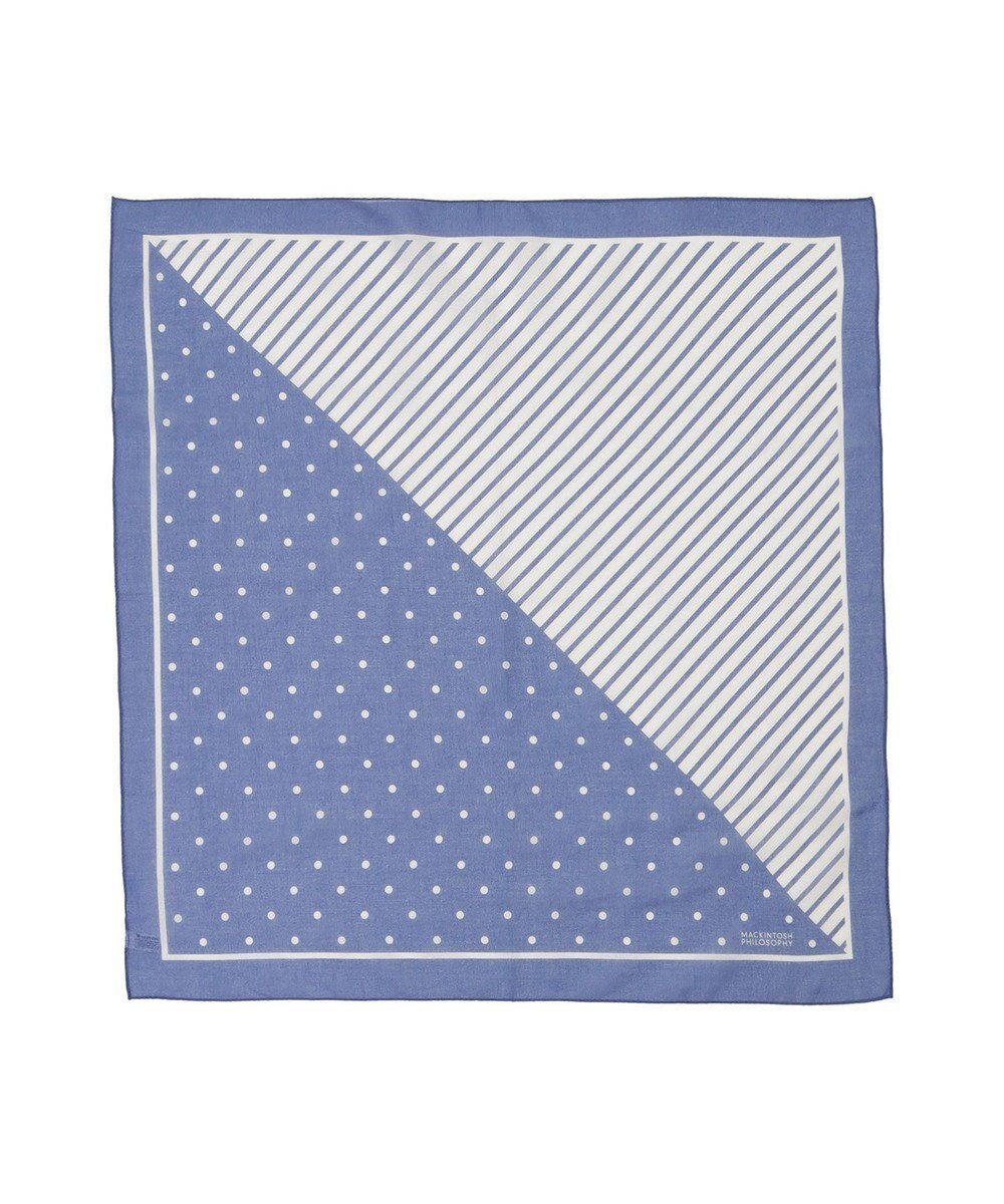 【ムーンバット/MOONBAT】の【洗える/日本製】MACKINTOSH PHILOSOPHY チェックロゴ コットンスカーフ 65cm×65cm インテリア・キッズ・メンズ・レディースファッション・服の通販 founy(ファニー) 　ファッション　Fashion　レディースファッション　Fashion for Women　ウォッシャブル　Machine Washable　洗える　Machine Washable　クラシック　Classic, Timeless Style　コレクション　Collection, Seasonal Line　スカーフ　Scarf, Neckwear　スマート　Smart, Elegant　チェック　Check, Plaid, Tartan　ハーフ　Half, Half-Length　バンダナ　Bandana, Head Scarf　プリント　Print, Printed Pattern　メンズ　Men's, Menswear　モダン　Modern, Contemporary　日本製　Made In Japan　スカイブルー|ID: prp329100004870353 ipo3291000000036299807